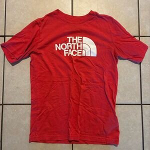 The North Face Boys Large Red Short Sleeve T-Shirt Graphic Tee